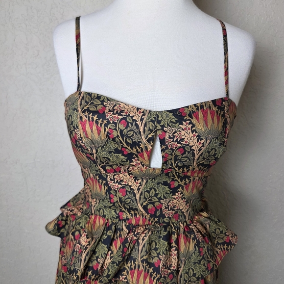 Hyacinth House Tuckernuck Black Multi Floral Maeve Midi Dress Size XXS - Picture 6 of 9